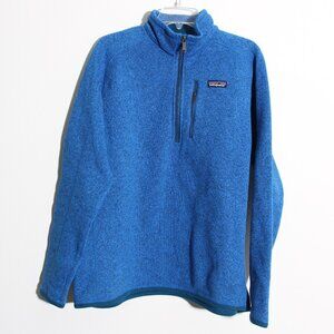 Patagonia M's Better Sweater 1/4-Zip Pullover Passage Blue Fleece Size Large